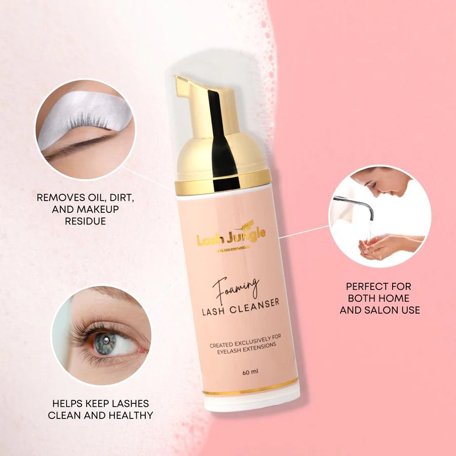 LASH JUNGLE - LASH FOAMING CLEANSER (60ml) & CLEANSING BRUSH