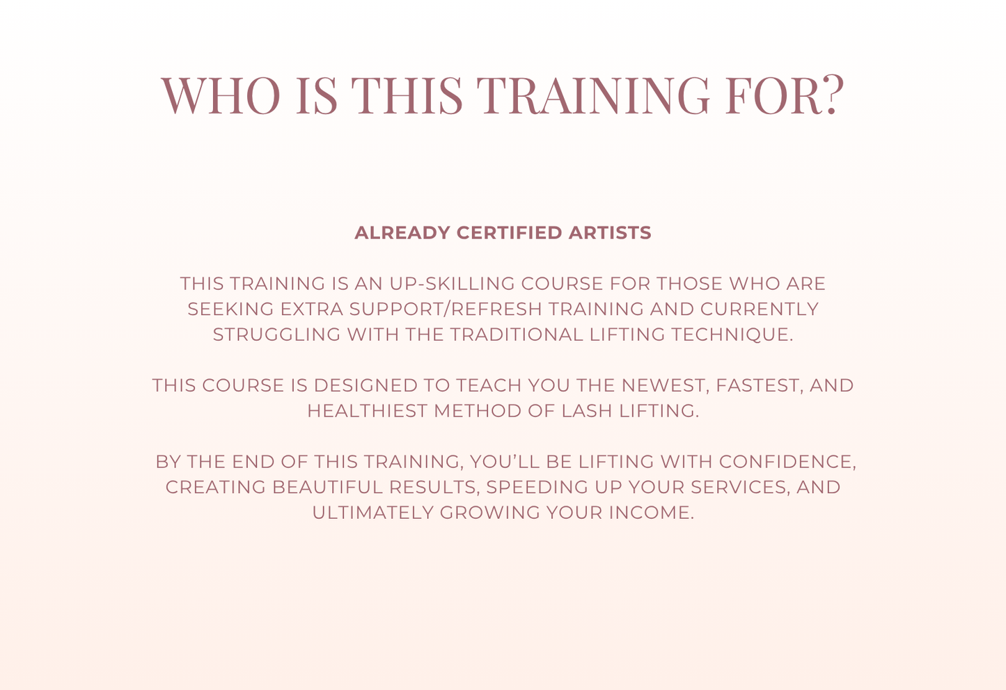 MASTERING THE KOREAN LASH LIFT - ONLINE TRAINING
