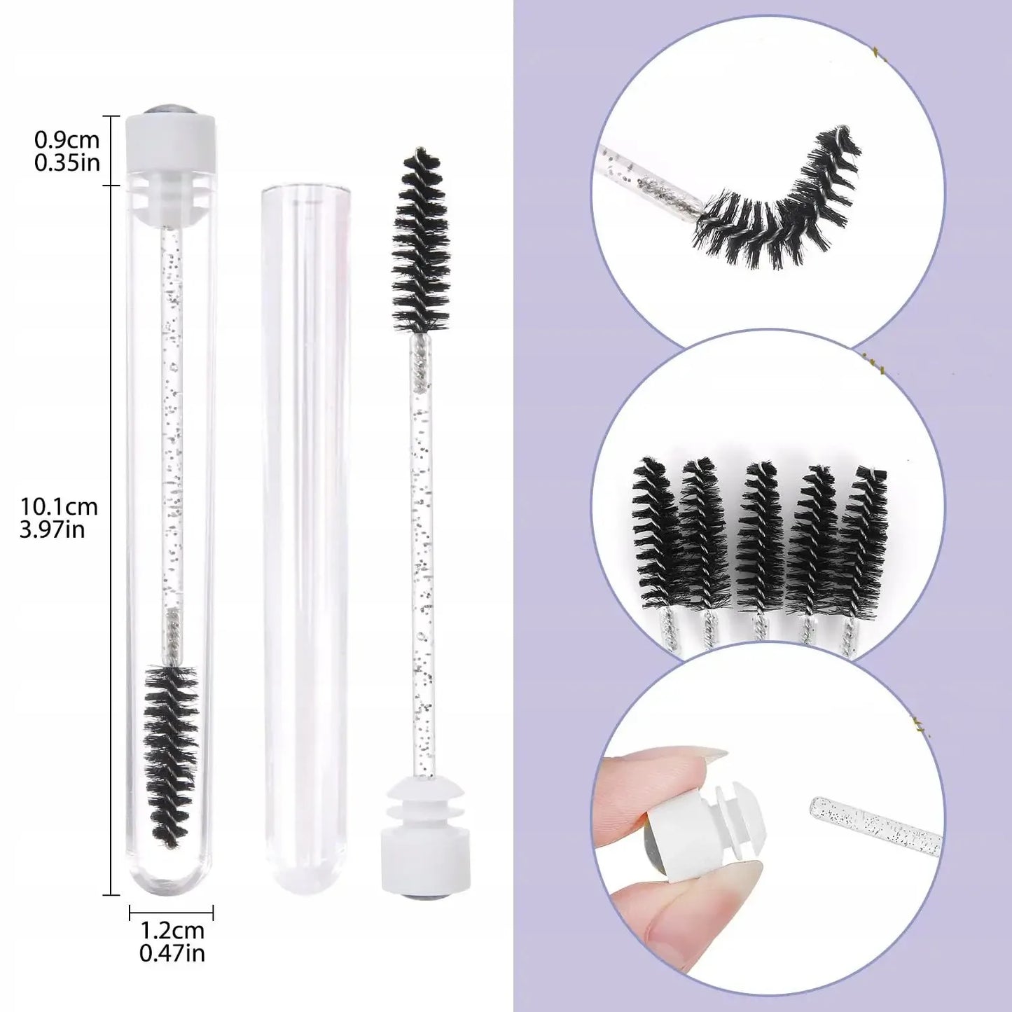 50x REUSABLE LASH/BROW SPOOLIE BRUSH IN TUBE