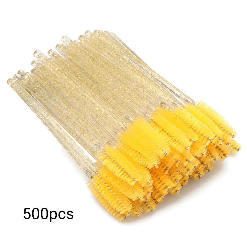 500x DISPOSABLE MASCARA WANDS/SPOOLIES