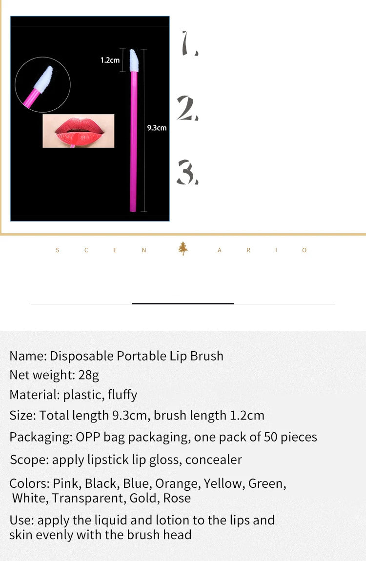 50x DISPOSABLE LIP WANDS