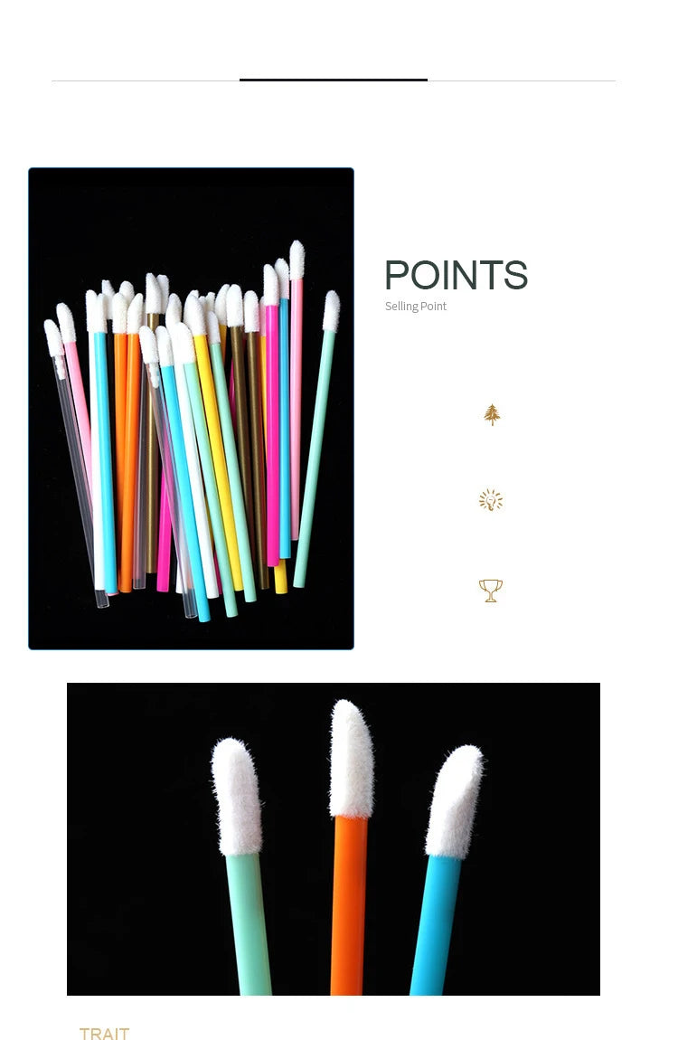 50x DISPOSABLE LIP WANDS