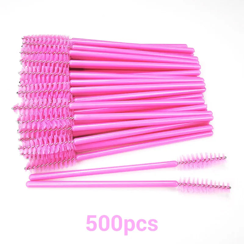 500x DISPOSABLE MASCARA WANDS/SPOOLIES
