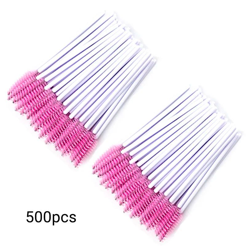 500x DISPOSABLE MASCARA WANDS/SPOOLIES
